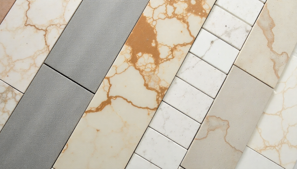 Different tile surfaces that may require care during steam cleaning