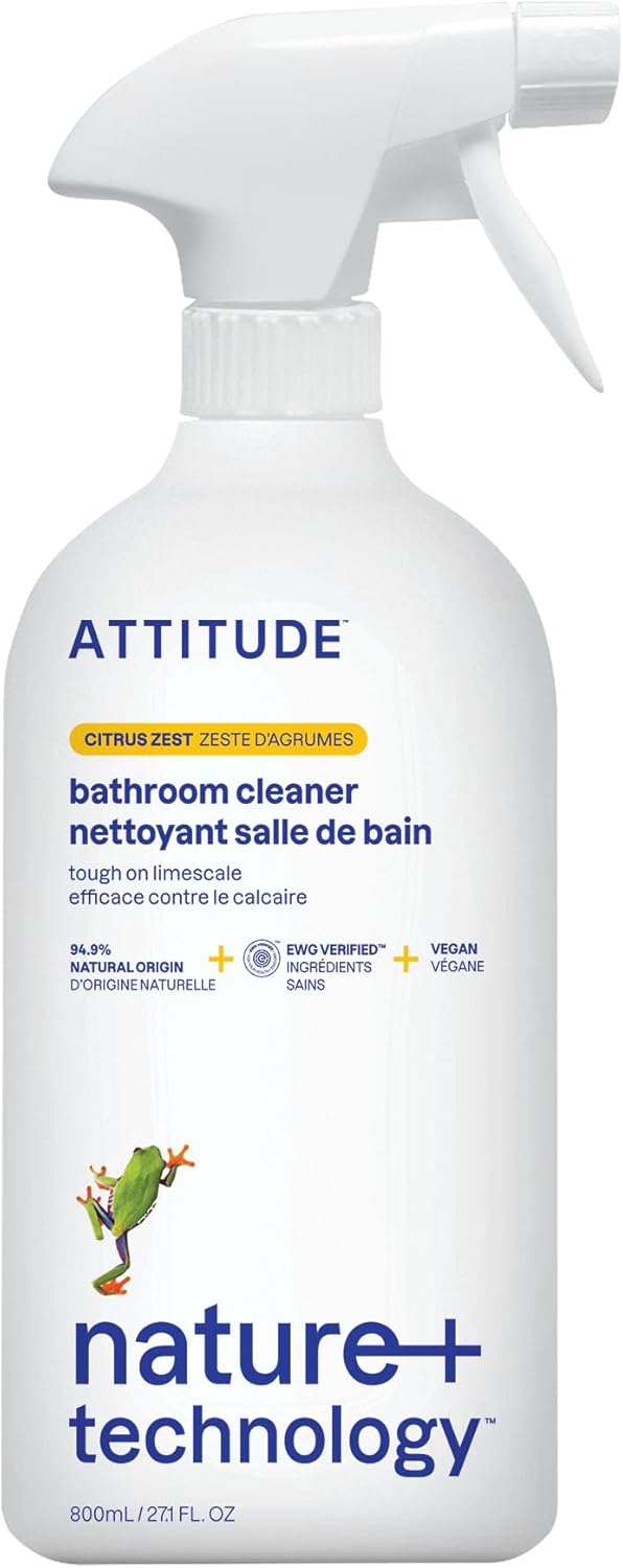 <br><br>ATTITUDE Bathroom Cleaner Spray,Plant-Based & Vegan
