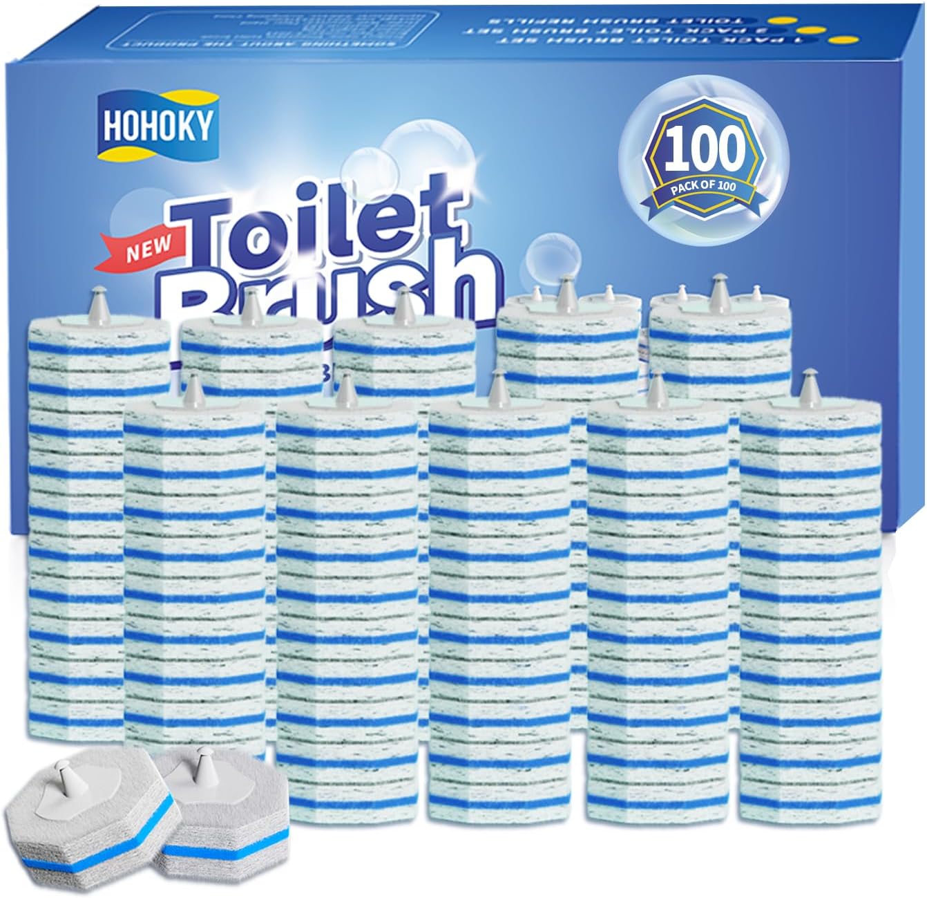 <strong>bulk pack of 100 disposable toilet brush refill pads</strong> 