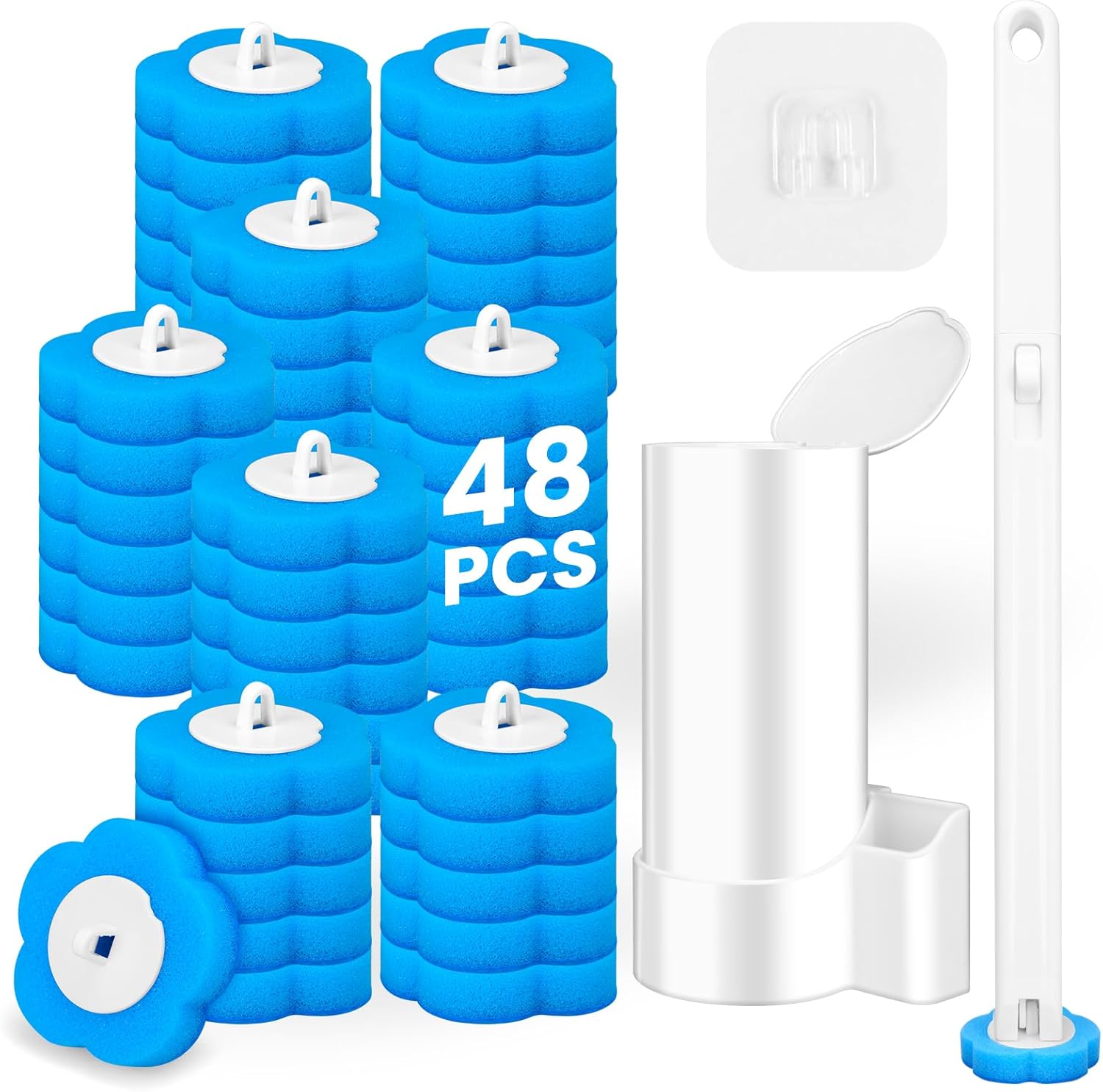 Toilet Brushes and Holders with 48 Refills