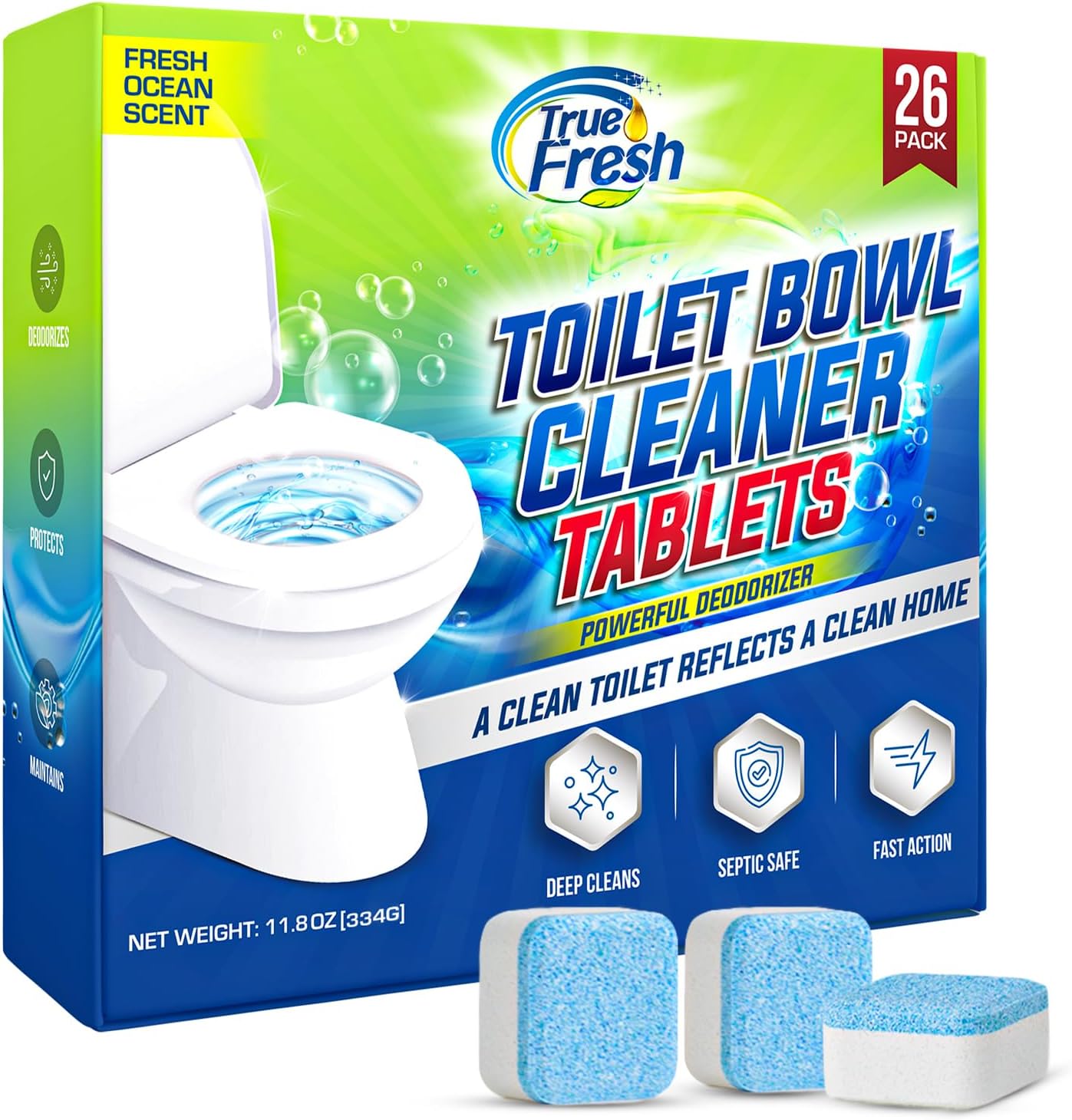 True Fresh Toilet Bowl Cleaner Tablets 26 Pack 